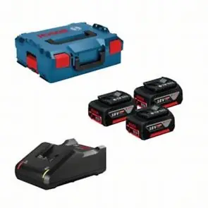 Profesionální sada: 3× akumulátor GBA 18V 5.0Ah + GAL 18V-40 v L-BOXXu 136
