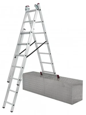 žebřík trojdílný KRAUSE 3x8 s úpravou na schody 225/320/450 cm