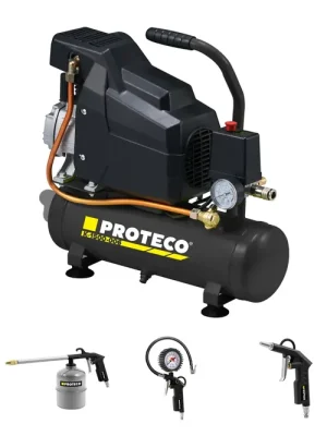 kompresor 1,1 kW / 6l olejový + sada pneumatického nářadí 5-dílná
