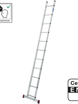 žebřík opěrný hliníkový 11 příček 310cm se stabilizátorem
