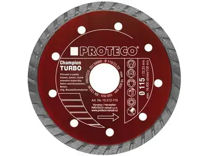 kotouč dia 125 mm celistvý segment TURBO CHAMPION kámen,bet.,ker.