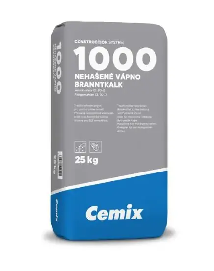 Vápno NEHAŠENÉ CL 90-Q (R4,P1) 25kg /48pyt./pal/ CEMIX