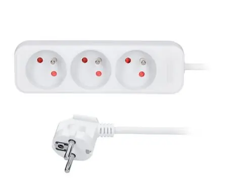 3z prodlužovací přívod, 5m, 3 x 1mm2, bílý /PP04/