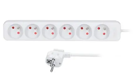 6z prodlužovací přívod, 2m, 3 x 1mm2, bílý, /PP61/