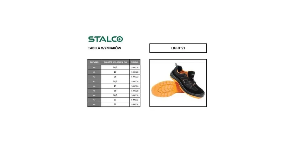 Polobotky pracovní LIGHT S1, 45, STALCO