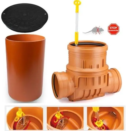 SET revizní šachta DN 400/160 se zpětnou klapkou + prodloužení 400/1m + poklop plast 400