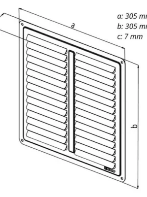 Mřížka větrací - krytka NVM, 300 x 300 mm K, nerez 0715