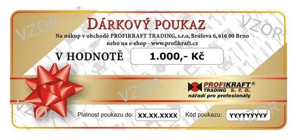 Dárkový poukaz v hodnotě 1000,- Kč