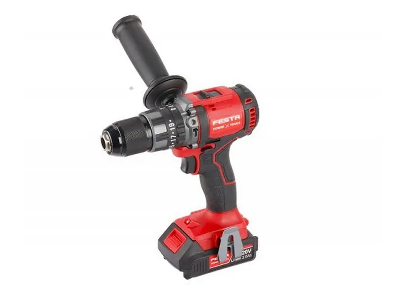 Aku šroubovák vrtací příklepový 13mm Li-Ion 20V/2,0+4,0Ah "BRUSHLESS" SHARE - kufr FEST