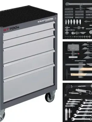 Dílenský vozík BT700s 5 zásuvek + nářadí 3 moduly 259ks COMPLETO EVA Basic Line