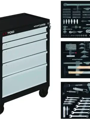 Dílenský vozík LT700 5 zásuvek + nářadí 3 moduly 259ks COMPLETO EVA Basic Line