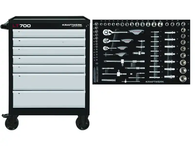 Dílenský vozík LT700 7 zásuvek + nářadí 1 modul 87ks COMPLETO EVA Basic Line