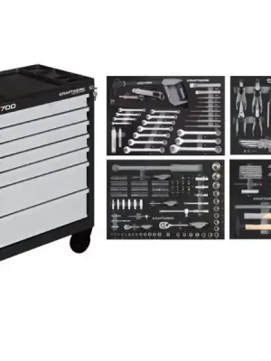 Dílenský vozík LT700 7 zásuvek + nářadí 4 moduly 257ks Basic Line
