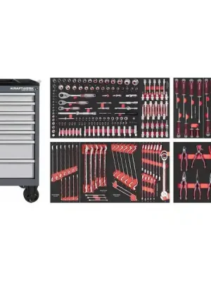 Dílenský vozík BT900 7 zásuvek + nářadí 12 modulů 272ks PROFI Line