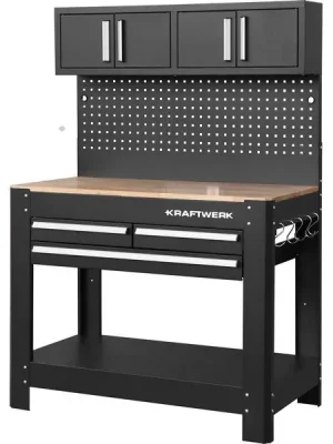 Pracovní stůl 1142 x 612 mm 3 zásuvky, 2 skříňky s policí PROFI Line