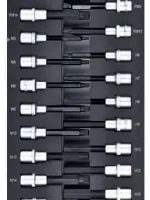 Sada nástavců 1/2" Inbus,Multi tooth, RIBE 21ks "S" Basic Line