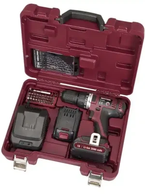 Aku šroubovák vrtací 2-rychl. 10mm Li-Ion 18V /2,0Ah s příslušenstvím PROFI Line
