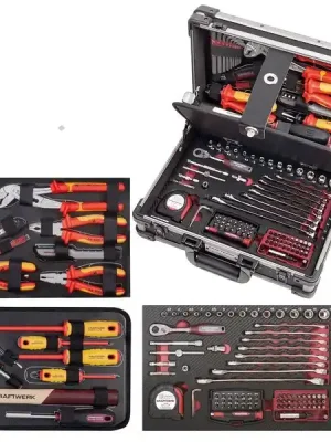 AKCE KW Sada nářadí 1/4" VDE 1000V 123ks - ALU kufr PROFI Line