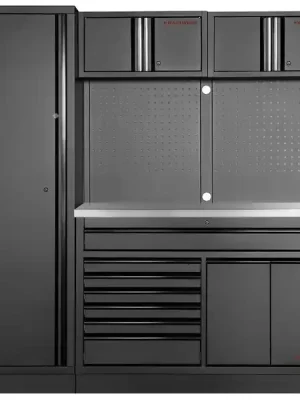 Dílenská stěna 1960x488x2000mm, deska NEREZ MOBILIO BLACK dílenský nábytek