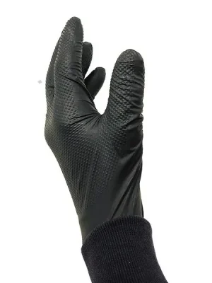 Pracovní rukavice Nitrilové Powergrip černé vel. M, 50ks PROFI Line
