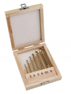 Sada vrtáků frézovacích 3,0-8,0mm HSS TiN 6ks