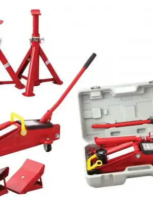 Hydraulický zvedák pojízdný 130-345mm 2000kg s přislušenstvím