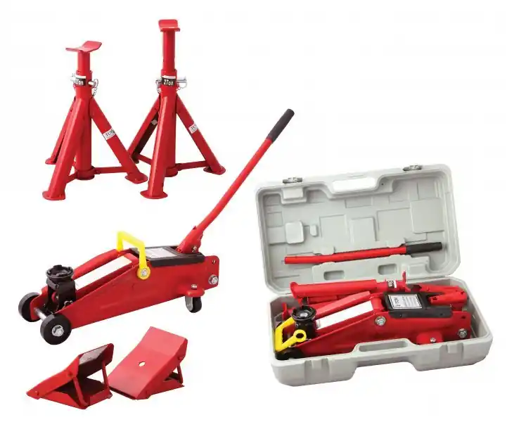 Hydraulický zvedák pojízdný 130-345mm 2000kg s přislušenstvím