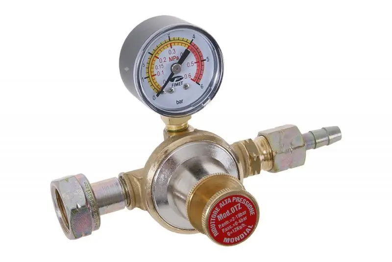 Ventil redukční s manometrem P2 05-4 bar LPG(PB)