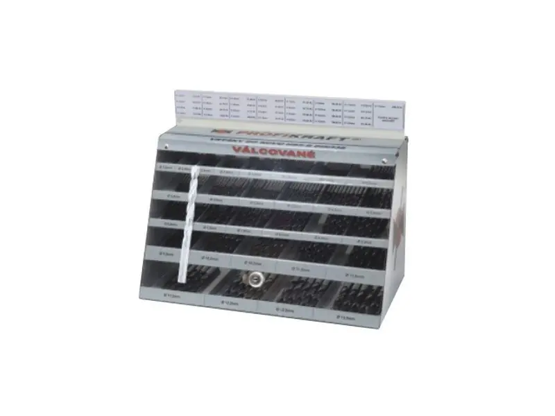 Box s vrtáky do kovu 1,5-13,0mm válcované HSS-R DIN338 500ks STANDARD