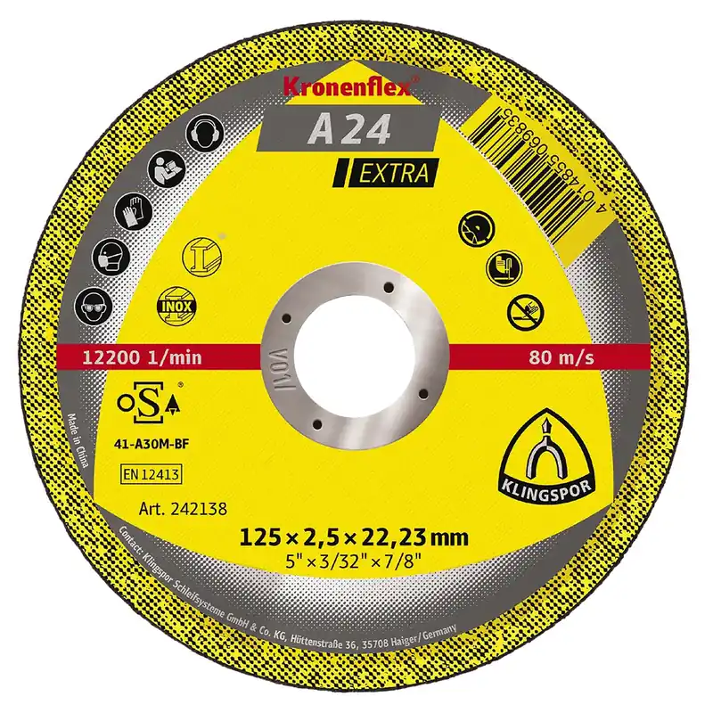 Kotouč řezný na ocel A 24 Extra A-ocel 230x3,0x22,2 mm KLINGSPOR