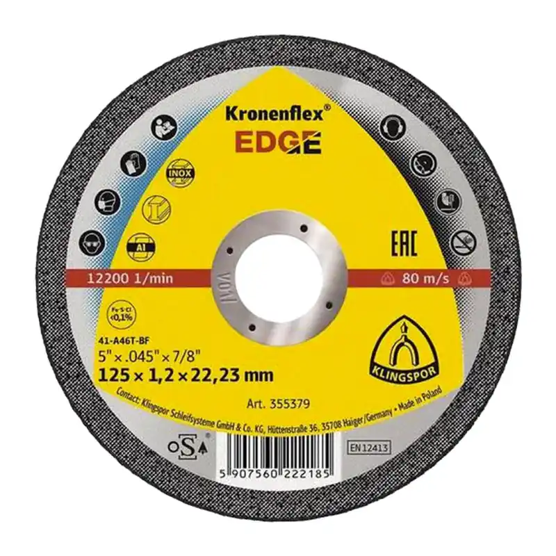 Kotouč řezný na ocel/nerez/hliník EDGE Special 125x1,2x22,2 mm KLINGSPOR