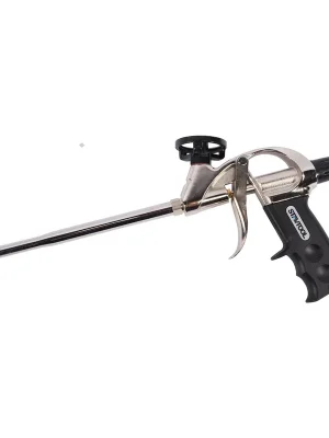 Pistole celokovová na PU pěny s plastovou regulací 350 mm STAVTOOL