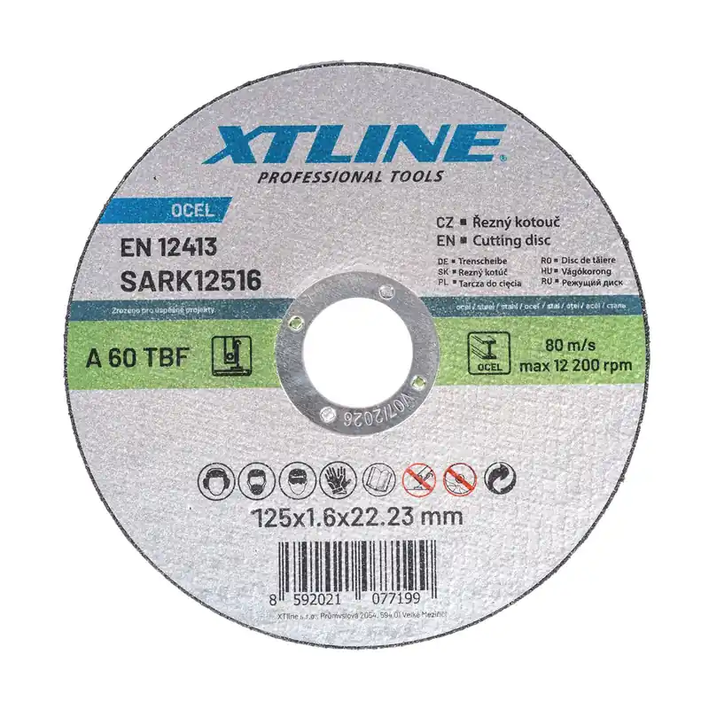 Kotouč řezný na ocel 125x2,0x22,2 mm XTLINE
