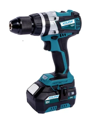AKCE XT Aku vrtačka s příklepem bezuhlíková 18 V /65 Nm + 2 baterie 4.0 Ah + nabíječka 3.5 A XTLINE