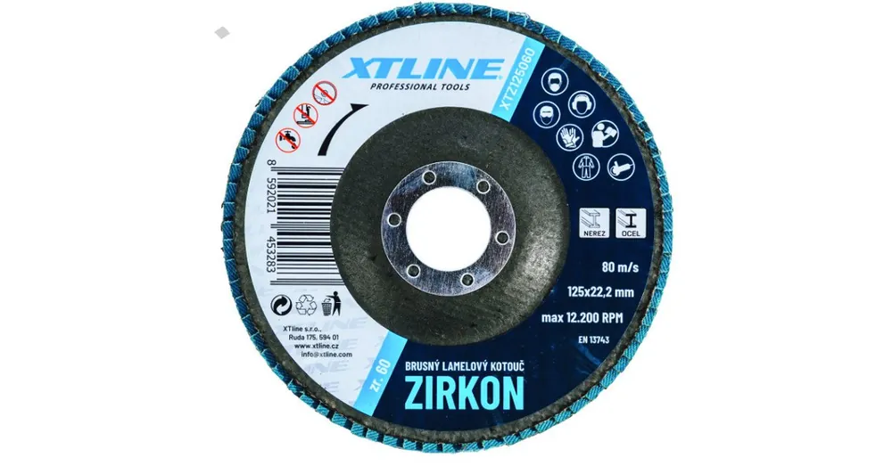 Lamelový kotouč na nerez 125mm / zrno ZIRKON XTLINE
