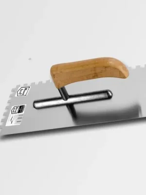 Hladítko hliníkové zubové s dřevěnou rukojetí 270x127mm, zuby 6 mm STAVTOOL