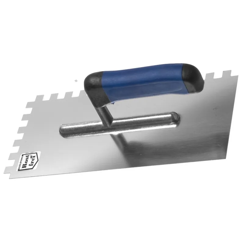Hladítko nerezové zubové softgrip 270x127 mm, zub 8x8 mm STAVTOOL