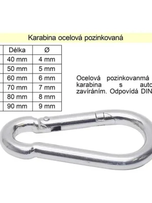 Karabina pozinkovaná 40x4mm