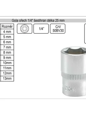 Gola ořech šestihran 1/4" 5mm