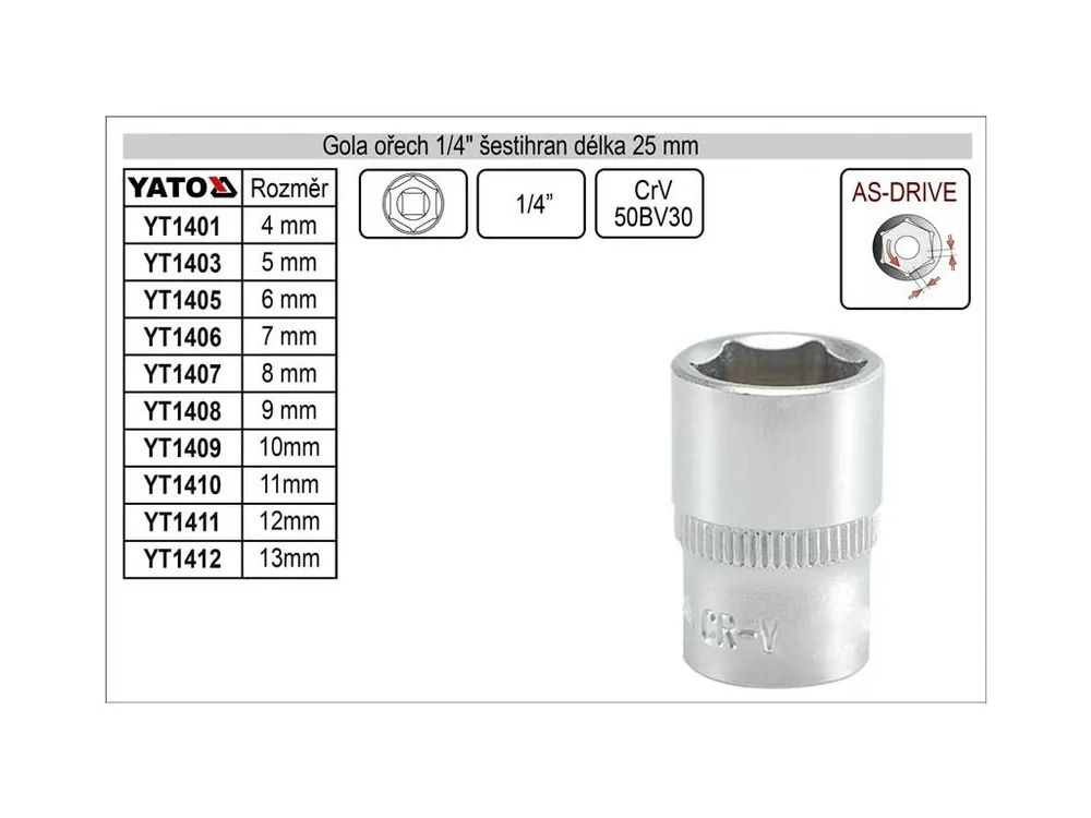 Gola ořech šestihran 1/4" 5mm