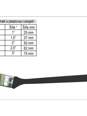 Štětec zárohák s plastovou rukojetí šíře 1"