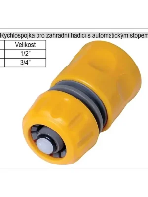 Rychlospojka pro zahradní hadici 3/4" s automatickým Stopem
