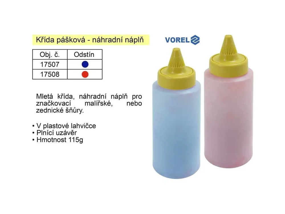Křída prášková modrá 115g pro značkovací šňůry