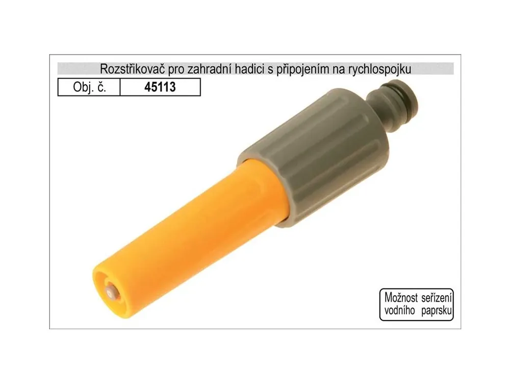Rozstřikovač pro zahradní hadici s připojením na rychlospojku