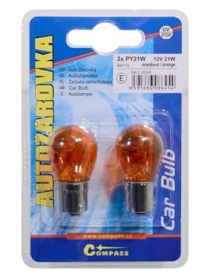 Žárovka 12V PY21W 21W BaU15s ORANGE blister 2ks