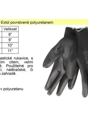 Rukavice Extol vel. 8" povrstvené polyuretanem