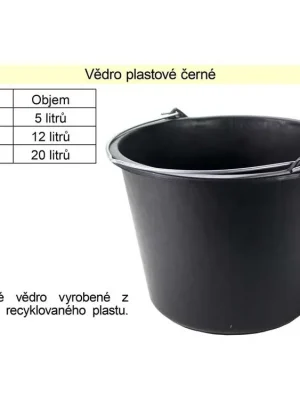 Vědro plastové černé 5 L