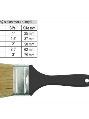 Štětec plochý s plastovou rukojetí šíře 2"