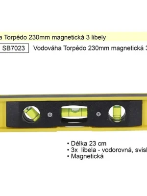 Vodováha Torpédo 230mm magnetická 3 libely