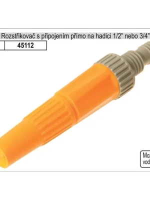 Rozstřikovač pro zahradní hadici s přímým připojením na hadici průměr 1/2"-3/4"
